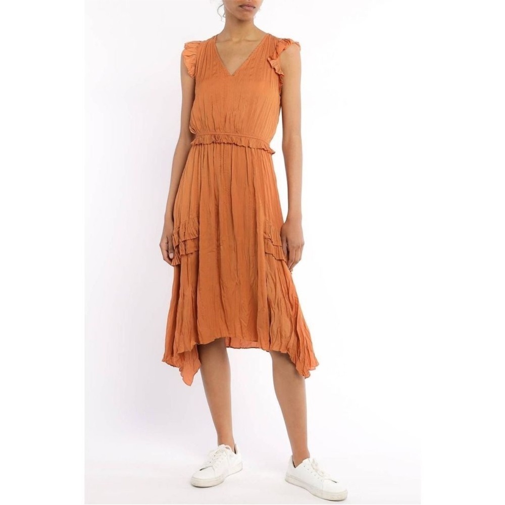 Anthropologie • Current Air Orange Ruffle Dress S - Picture 6 of 6
